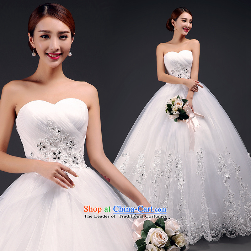 In accordance with the anointed Jimmy Stphane chest wedding dresses 2015 new stylish align to wedding lace diamond strap bride wedding m WhiteS