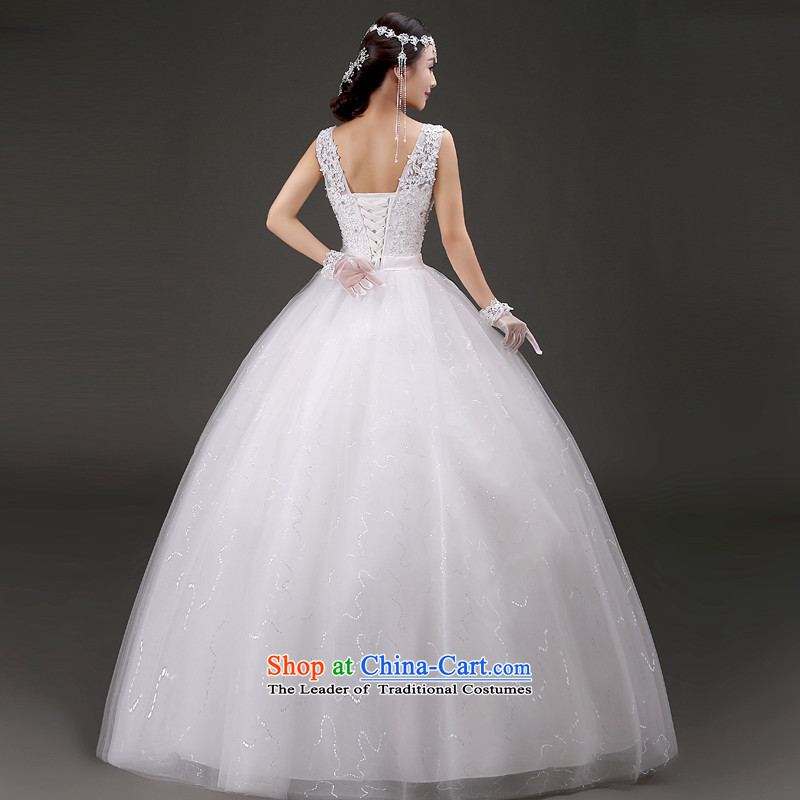 In 2015, the new bride friends winter wedding dress Korean version thin shoulders V-Neck Wedding Fashion lace align to wedding quality assurance XXL code of the ruler waist 2.4 Yi (LANYI) , , , shopping on the Internet