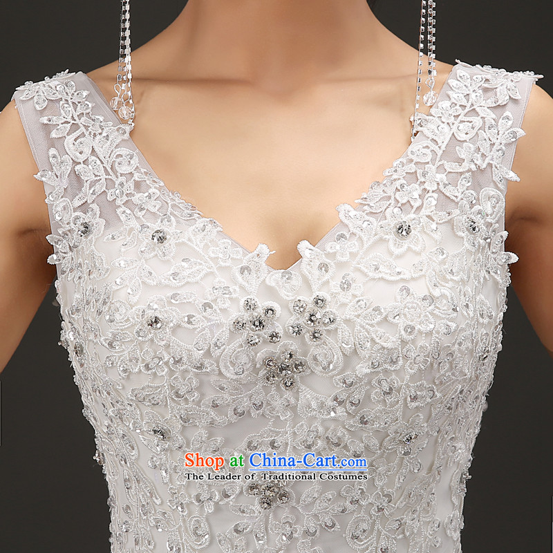 In 2015, the new bride friends winter wedding dress Korean version thin shoulders V-Neck Wedding Fashion lace align to wedding quality assurance XXL code of the ruler waist 2.4 Yi (LANYI) , , , shopping on the Internet