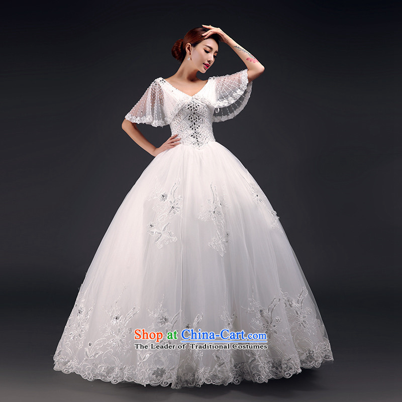 In accordance with the 2015 Jimmy Stéphane winter new alignment to wedding dresses Korean water drilling V-Neck package shoulder lace bride wedding m White M, Stéphane Yu to , , , shopping on the Internet