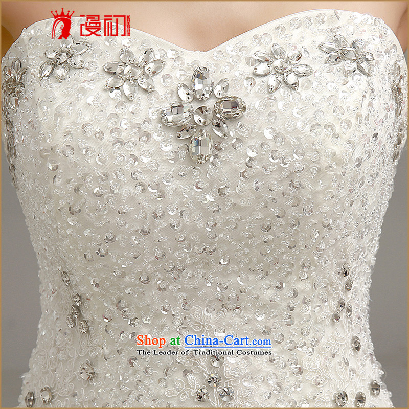 In the early 2015 new man wedding luxury water drilling and chest wedding marriages princess graphics thin wedding White XL code, spilling the early shopping on the Internet has been pressed.