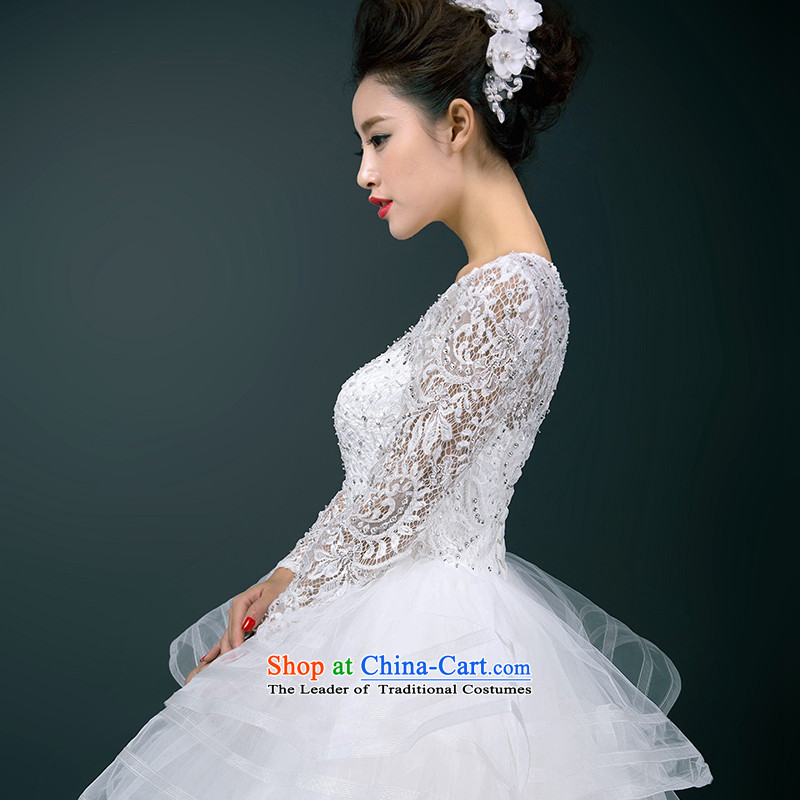 In accordance with the 2015 Jimmy Stéphane new summer wedding dresses, slotted shoulder lace wedding elegant stylish long-sleeved small temperament tail wedding code this hotel is of a good standard wedding m White S, Stéphane Yu to , , , shopping on the