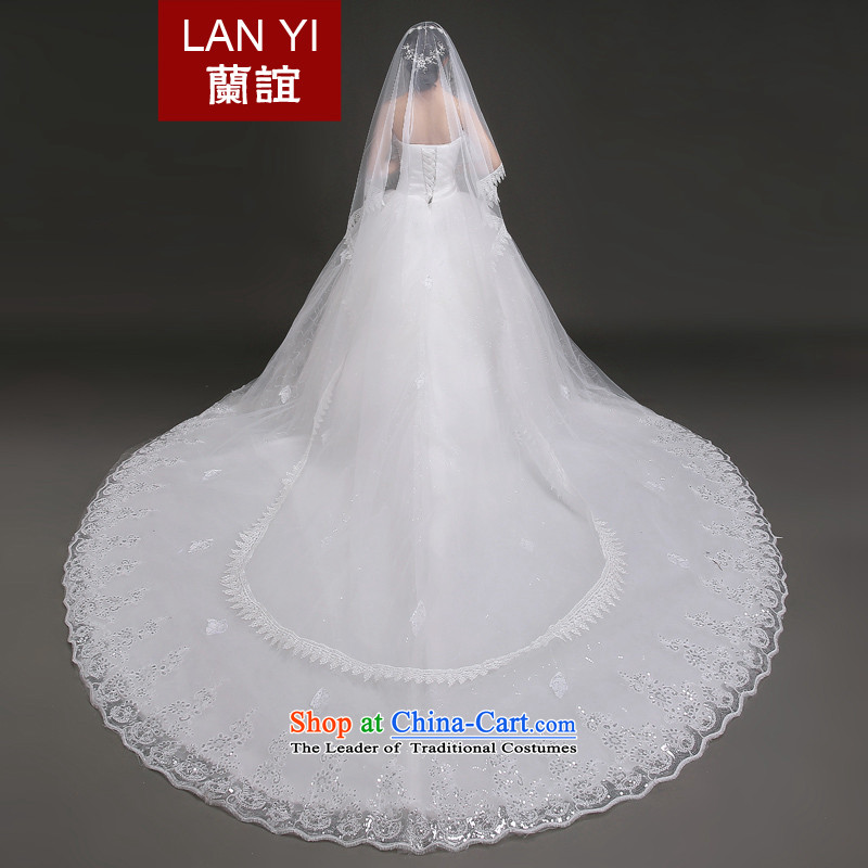 In 2015, Friends bride wedding dresses accessories Korean water-soluble lace head bride wedding accessories 3 meters long and legal wedding photo building supplies White