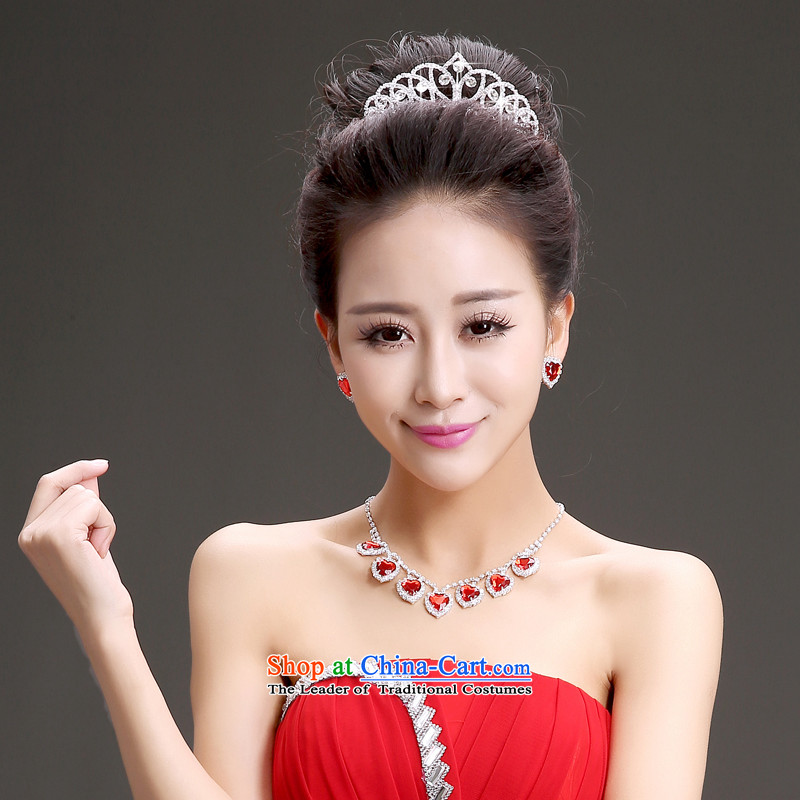 The Friends of the bride wedding dresses accessories Korean version of crown necklace earrings jewelry Korean-style water drilling was adorned with three piece of friends (LANYI) , , , shopping on the Internet