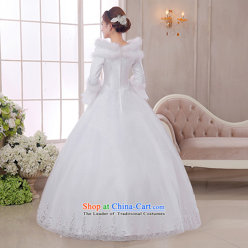 The knot true love of autumn and winter new wedding to align the winter of long-sleeved marriages video thin princess bon bon dress Warm wedding dresses White M to 3-piece set, the knot True Love , , , shopping on the Internet