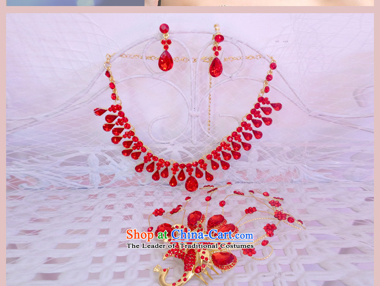 The Friends of the bride wedding dresses qipao accessories Korean brides Phoenix water drill ornaments necklace earrings three piece bridal red ornaments three sets of picture, prices, brand platters! The elections are supplied in the national character of distribution, so action, buy now enjoy more preferential! As soon as possible.