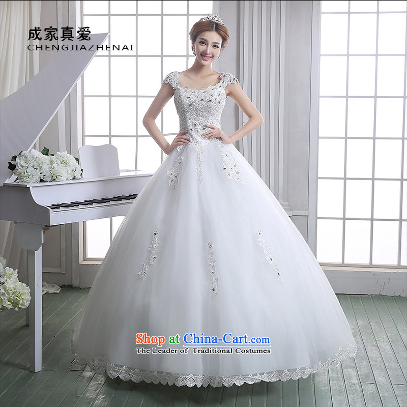 The knot true love wedding dress 2015 new Korean word shoulder lace diamond align to skirt straps bon bon larger female White XXL sent autumn kits in remote areas, 612,000 families in true love , , , shopping on the Internet