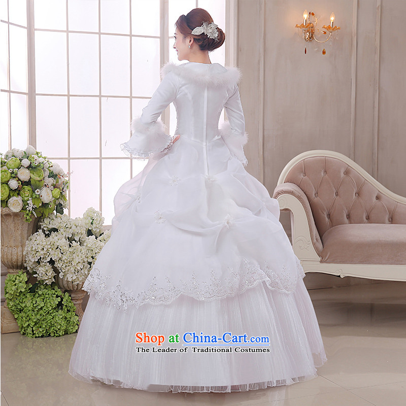 The knot True Love 2015 new winter) wedding dresses thick long-sleeved large video white clip cotton long-sleeved thin winter wedding thick white wedding + 3-piece set XXL, Chengjia True Love , , , shopping on the Internet