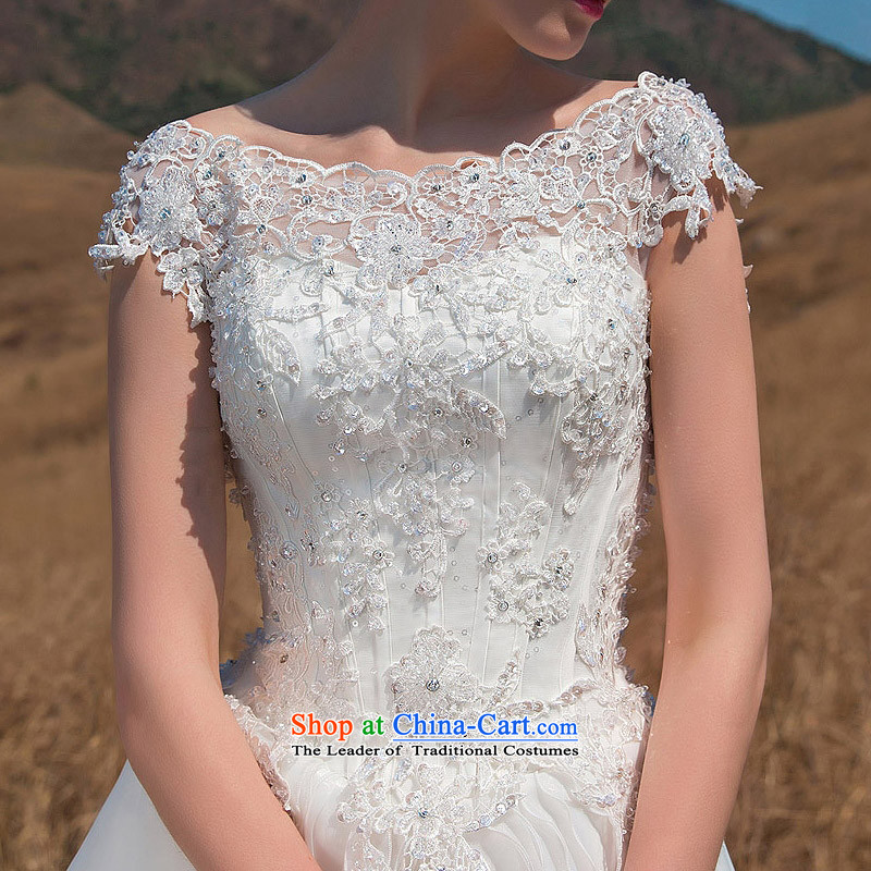 A new 2015 bride retro wedding video word thin lace stereo flower shoulder bon bon Princess 562 short-sleeved) S, a bride shopping on the Internet has been pressed.