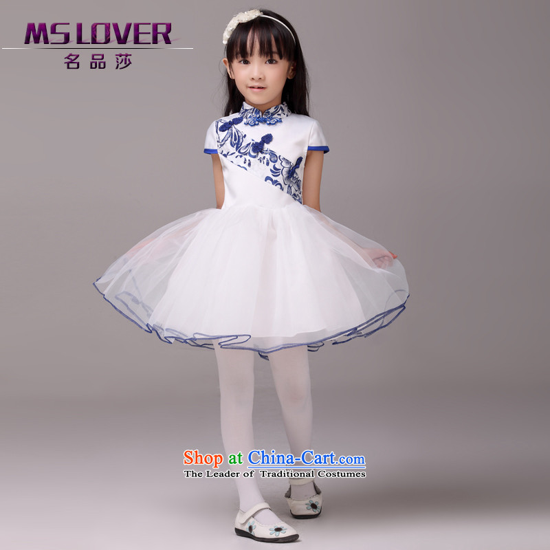 Mslover porcelain retro dress bon bon skirt princess skirt children dance performances to birthday dress Flower Girls serving HTZ130902 porcelain 8