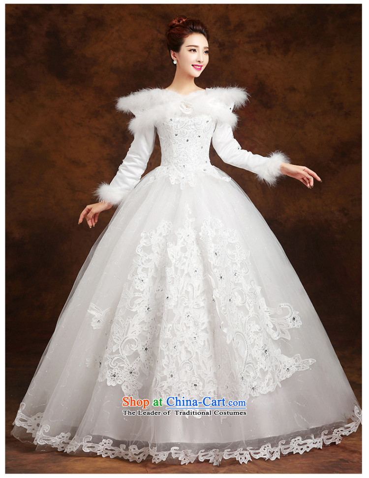 The knot true love wedding dress 2015 new marriages Korean word shoulder straps long-sleeved warm to align thick winter female white S picture, prices, brand platters! The elections are supplied in the national character of distribution, so action, buy now enjoy more preferential! As soon as possible.