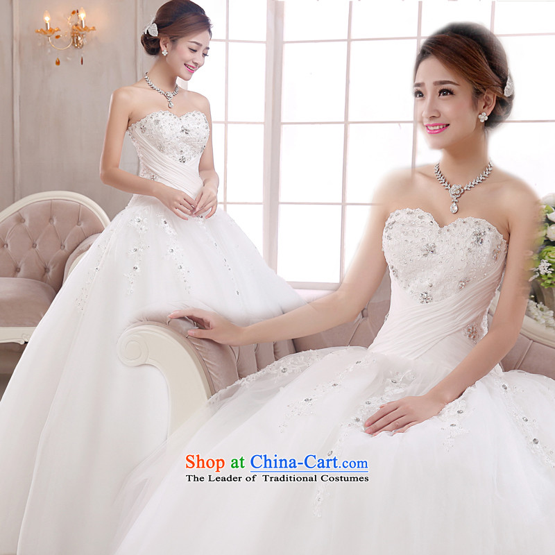 The knot true love wedding dress 2015 new Korean marriages alignment with chest bon bon skirt straps for larger video thin winter clothing female white , L Chengjia True Love , , , shopping on the Internet