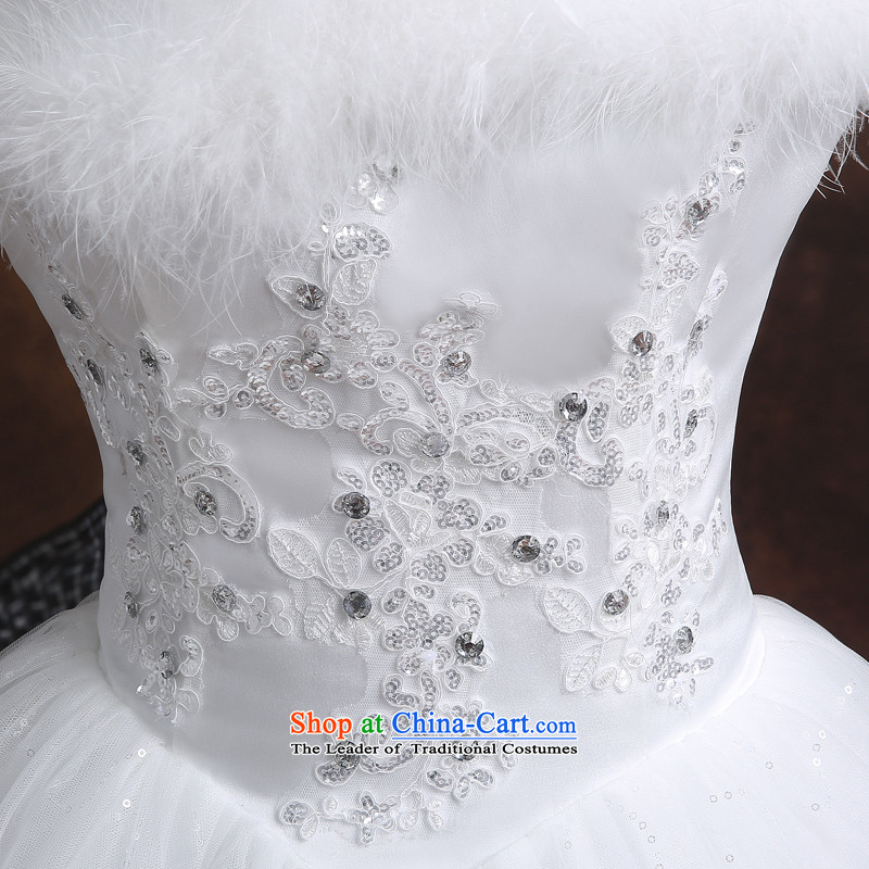 The knot true love wedding dress 2015 new Korean fashion a field to align the shoulder long-sleeved marriages video thin large winter female white , L Chengjia True Love , , , shopping on the Internet