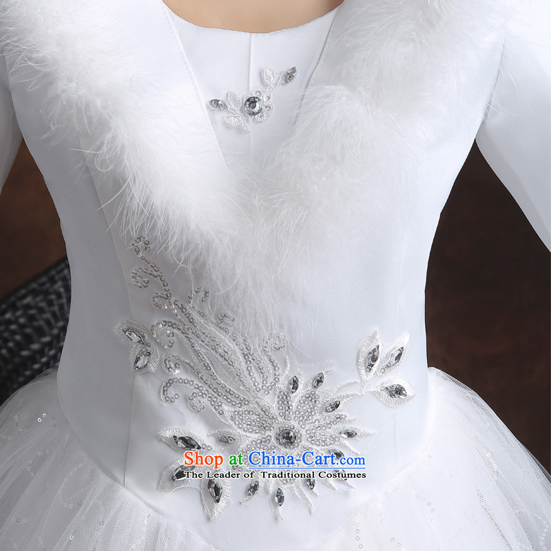 The knot true love wedding dress 2015 new winter long-sleeved shoulders marriages to align the large skirt bon bon video thin white women's clothes , Choo Chengjia True Love , , , shopping on the Internet