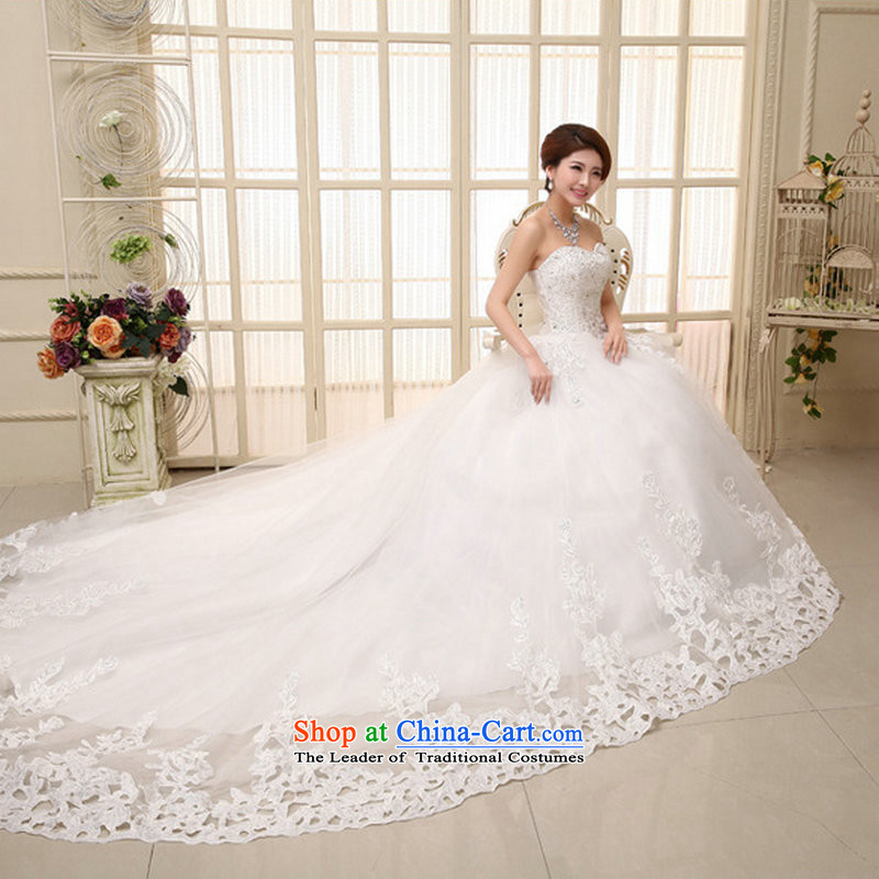 Yet a serious princess wedding Heung-long tail new sweet anointed chest straps Korean wedding dresses xs2325 m White XXL, naoji a , , , shopping on the Internet