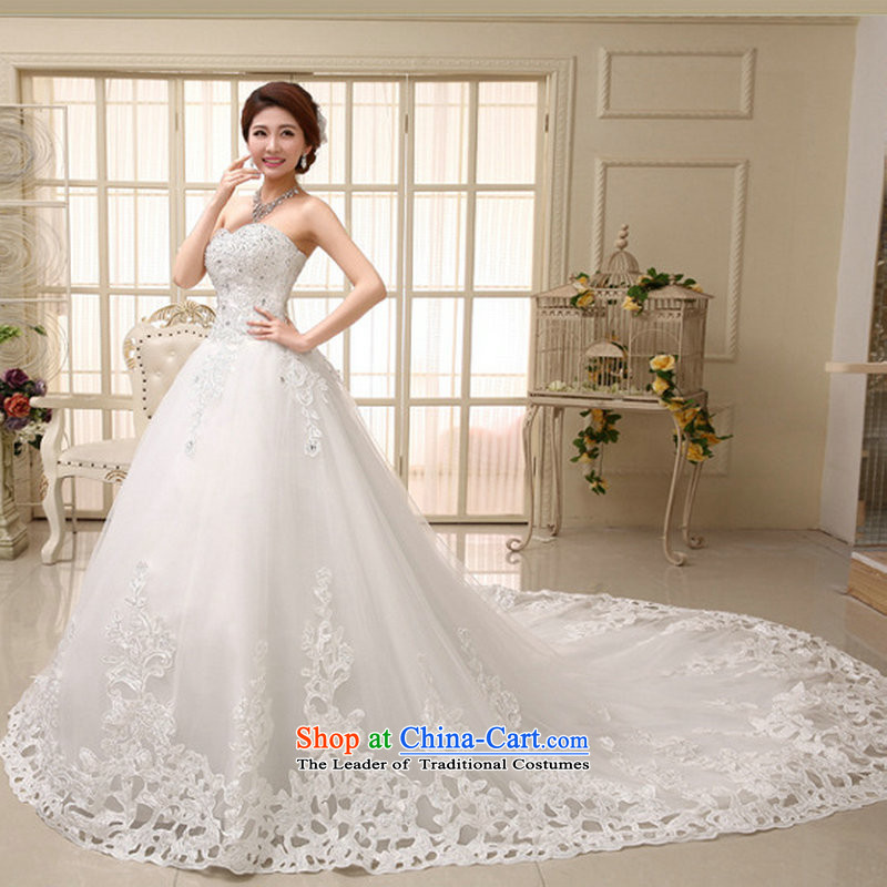 Yet a serious princess wedding Heung-long tail new sweet anointed chest straps Korean wedding dresses xs2325 m White XXL, naoji a , , , shopping on the Internet