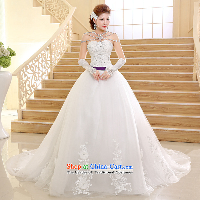 Naoji a stylish V-neck and chest wedding dresses video thin tail Sau San bon bon skirt xs2422 beige M