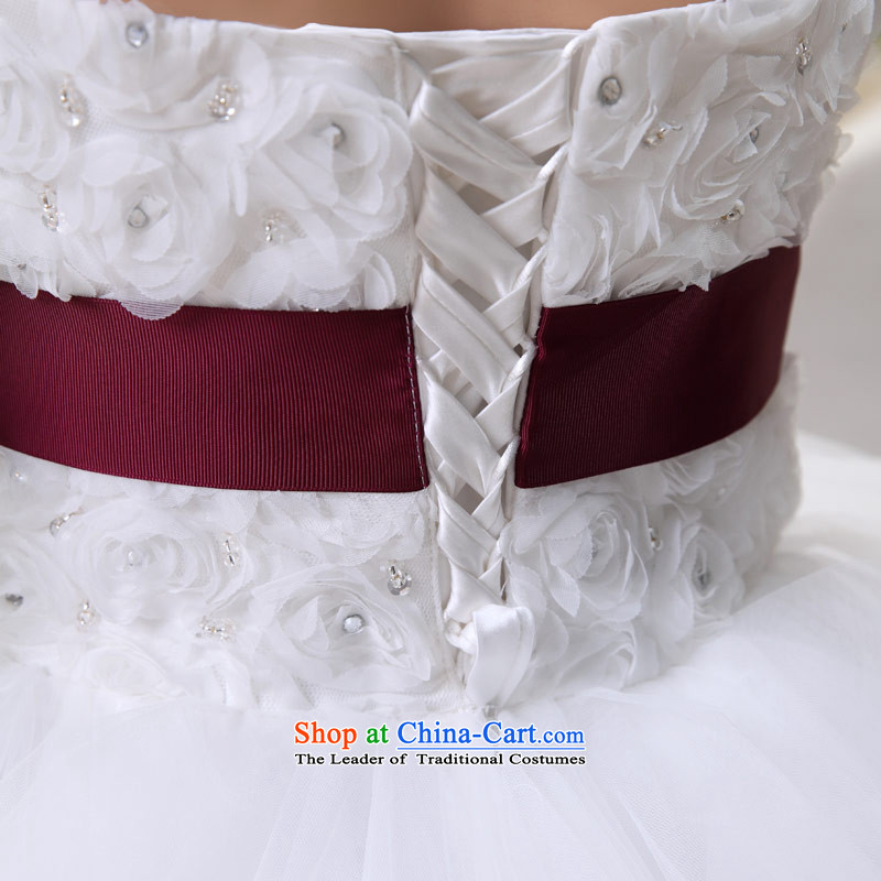 Love of the overcharged 2015 Korean sweet princess straps pregnant women small trailing crowsfoot wedding dresses white alignment with Chest Foutune of transition to align the princess wedding dress, love of the overcharged.... XS, online shopping