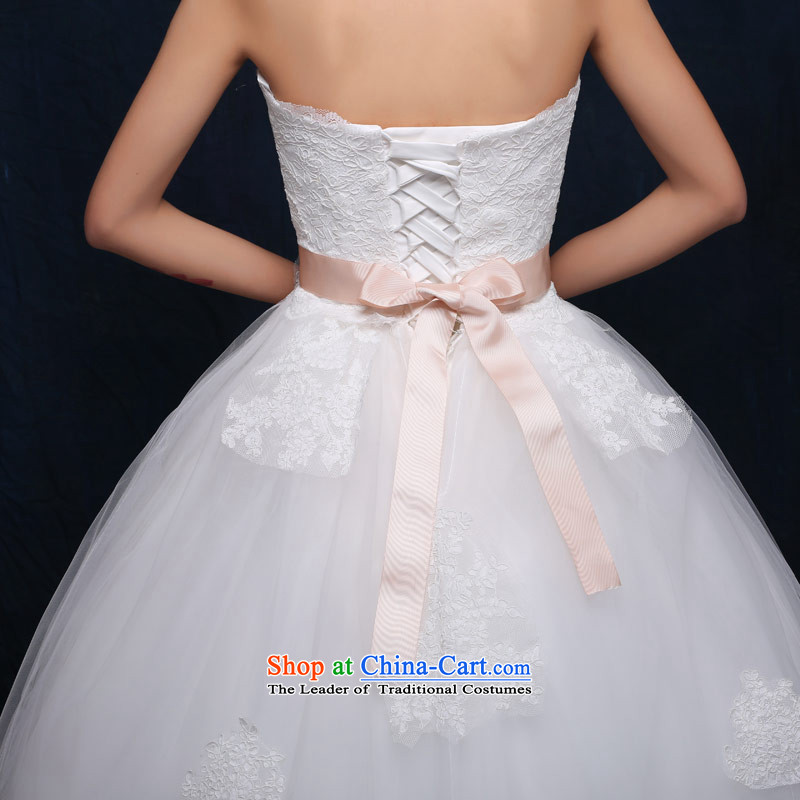 Love of the overcharged anointed chest Wedding 2015 new Korean Princess align to bind with white diamond bow tie lace the yarn Princess Skirt holding white XS, love of the overcharged shopping on the Internet has been pressed.