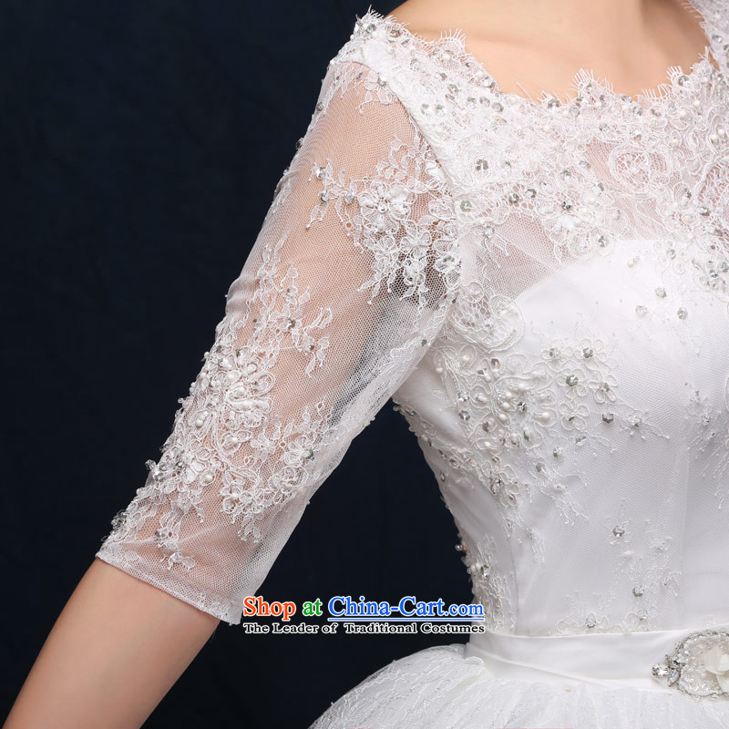 Maximum number of this life wedding word to align the shoulder retro lace continental fifth cuff video thin straps Sau San 2015 new wedding dress female white XL, love of the overcharged shopping on the Internet has been pressed.