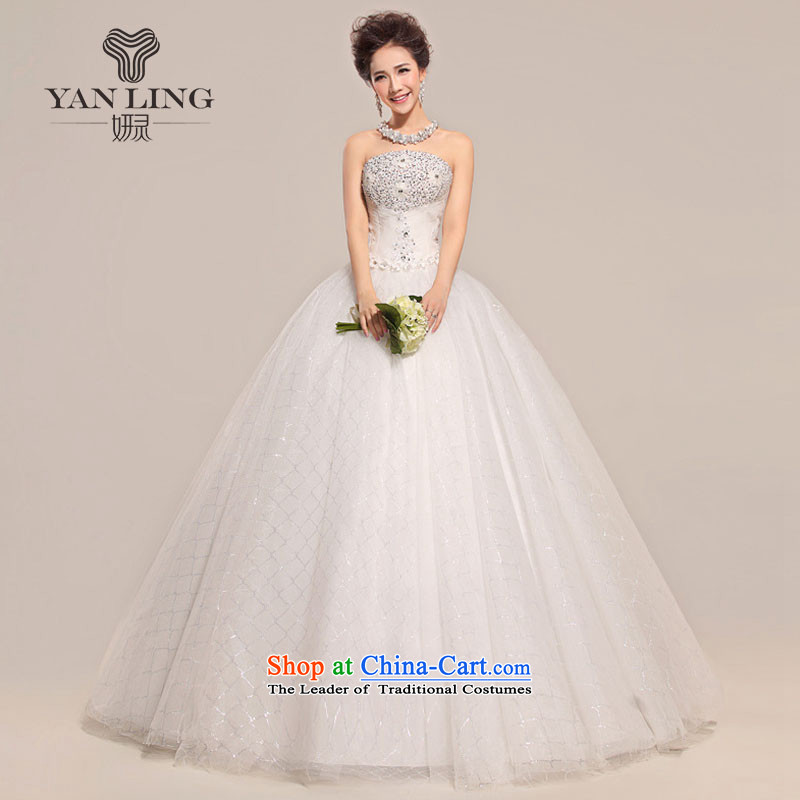 2015 wedding custom sexy anointed chest Wedding Super to align the Sau San bride irrepressible sweet Korean wedding HS518 m WhiteXL