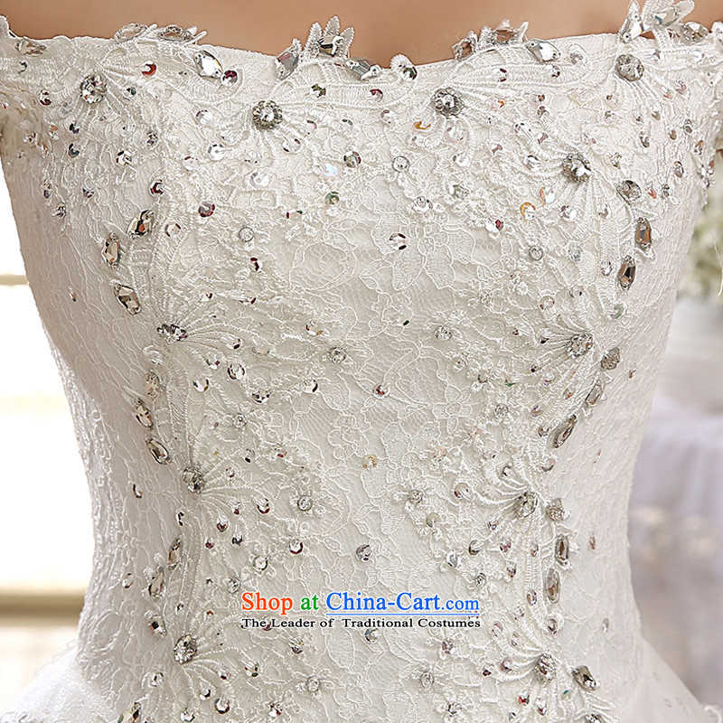 2015 new white women wedding dresses Married Quarter Korean word shoulder retro lace, m White XL, Charlene HS595 spirit has been pressed shopping on the Internet