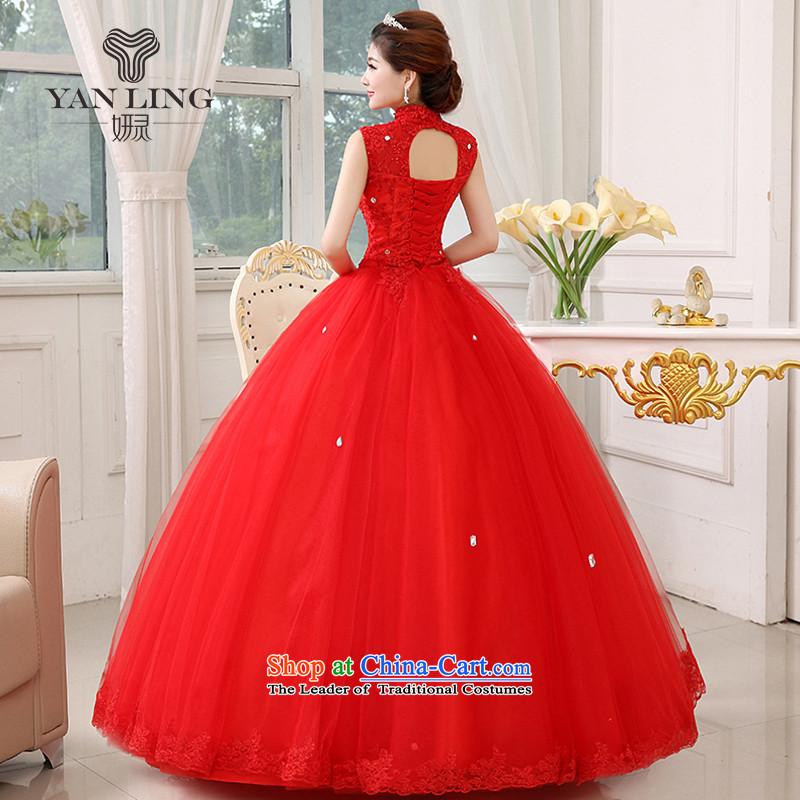 2015 New Red wedding dresses bride to align graphics thin package shoulder straps lace retro HS348 large red M, Charlene Choi spirit has been pressed shopping on the Internet