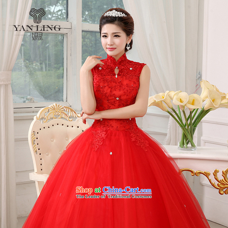 2015 New Red wedding dresses bride to align graphics thin package shoulder straps lace retro HS348 large red M, Charlene Choi spirit has been pressed shopping on the Internet