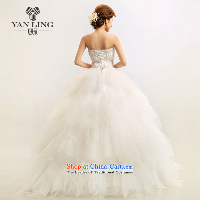 The Korean version of the new 2015 Korean feather anointed chest Princess Bride marriage wedding dresses HS164 white spirit has been pressed, Charlene Choi shopping on the Internet
