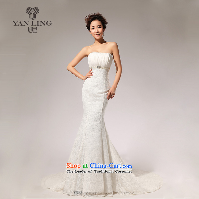 2015 new lace alignment of the waist A skirt anointed chest wedding dresses long skirt HS70 whiteL