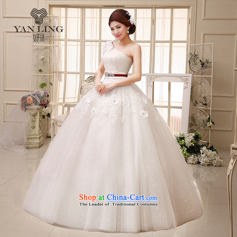 2015 new wedding dress shoulder bon bon skirt small Qingxin flowers to align manually stylish wedding HS522 XXL, Charlene Choi spirit has been pressed white shopping on the Internet