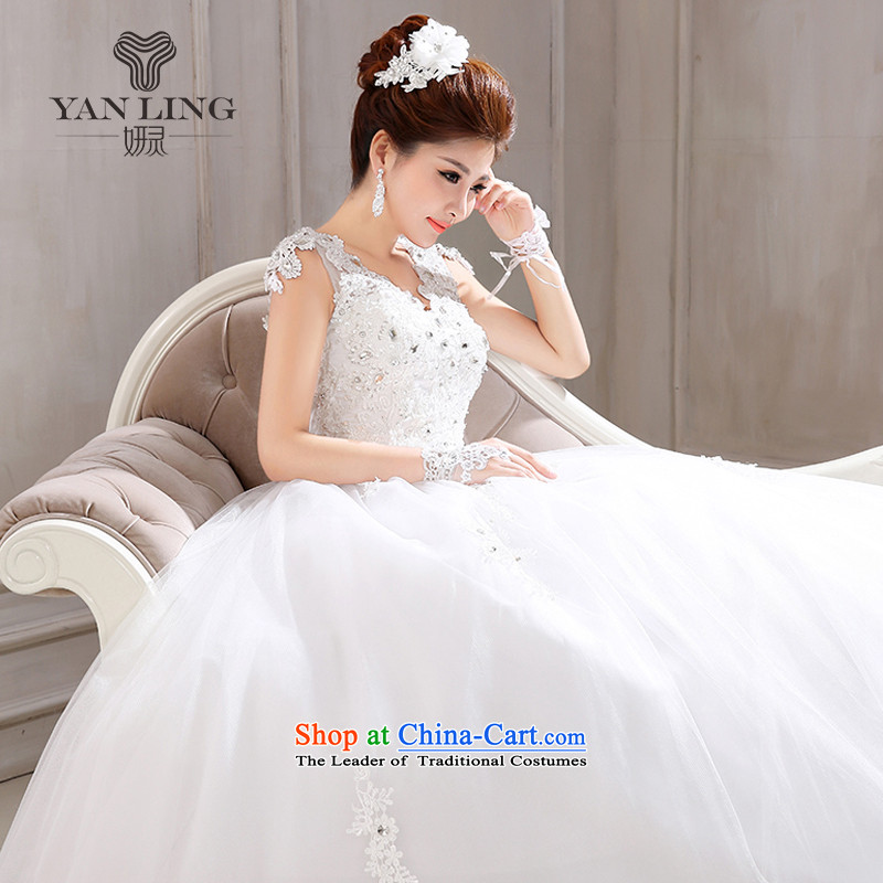 2015 new marriages stylish Korean water-soluble lace a field tent skirt brides shoulder wedding HS579 XXL, Charlene Choi spirit has been pressed white shopping on the Internet
