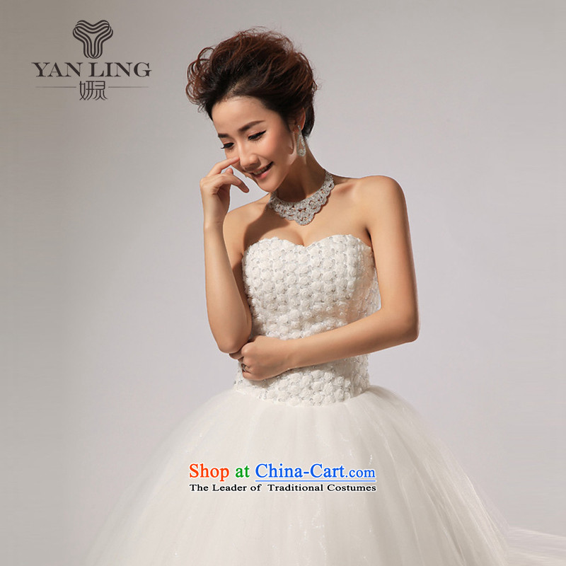 2015 new anointed chest Marquee to skirt for Hotel Courtesy bride wedding dresses HS267 Charlene Choi Ling , , , M white shopping on the Internet