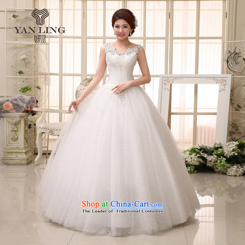 2015 new bride wedding dresses fine lace engraving package shoulder luxury marriage wedding dresses HS529 White?XL