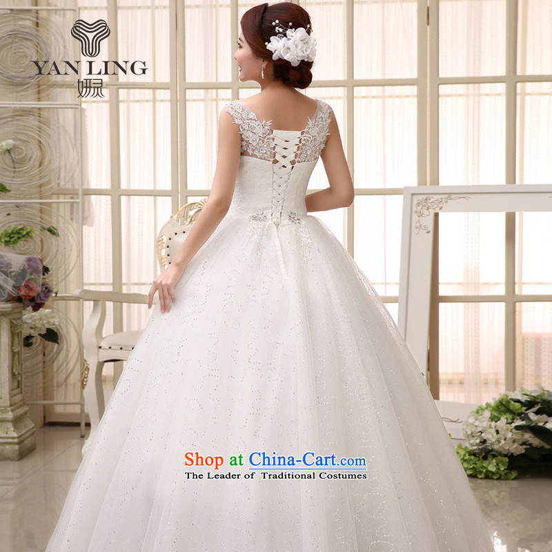 2015 new bride wedding dresses fine lace engraving package shoulder luxury marriage wedding dresses HS529 White XL, Charlene Choi spirit has been pressed shopping on the Internet