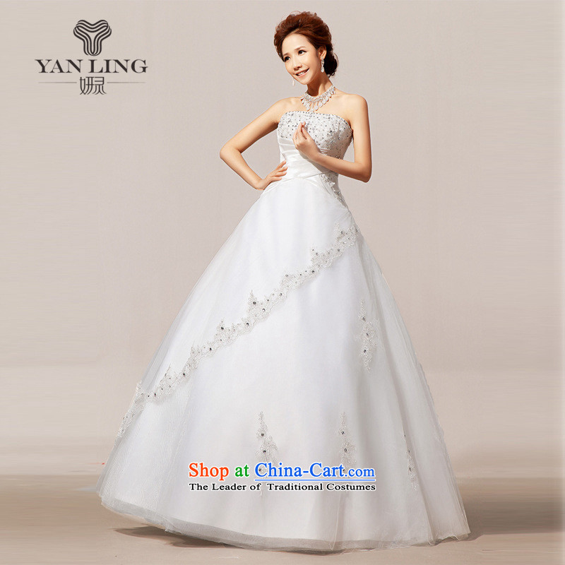 2015 new wedding tail winter wedding wedding dresses and chest wedding dress HS80 white?S