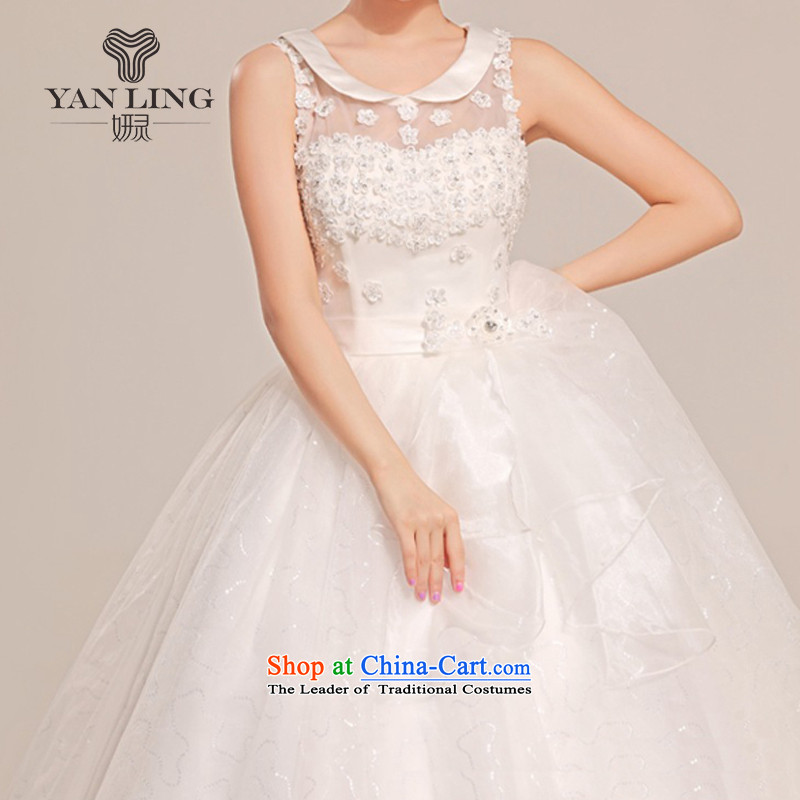 2015 new stylish wedding dresses to align the Korean brides thin large Antique Lace shoulders HS391 white spirit has been pressed, Charlene Choi shopping on the Internet