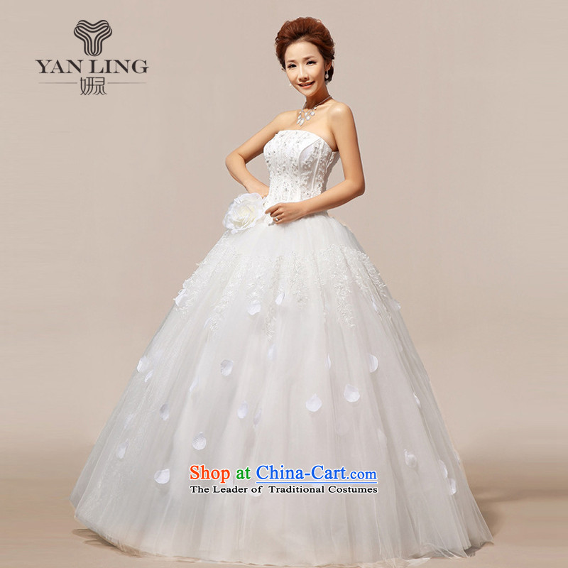 The Korean version of the new 2015 Korean stars with sweet flowers marriages wedding dresses HS118 White M