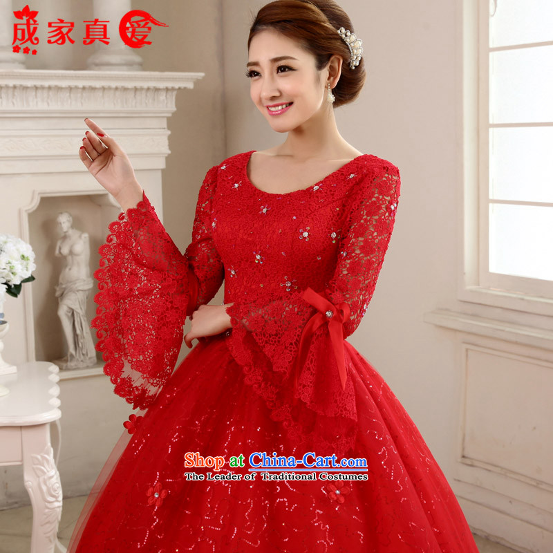 The knot true love wedding dress 2015 new Korean marriages to bind a long-sleeved red alignment with the large number of thin winter clothes graphics red , L Chengjia True Love , , , shopping on the Internet