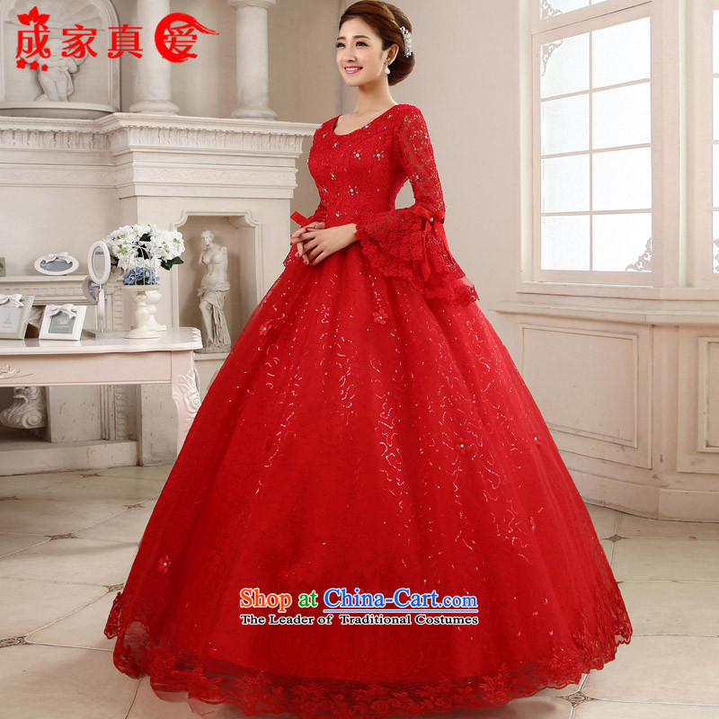 The knot true love wedding dress 2015 new Korean marriages to bind a long-sleeved red alignment with the large number of thin winter clothes graphics red , L Chengjia True Love , , , shopping on the Internet
