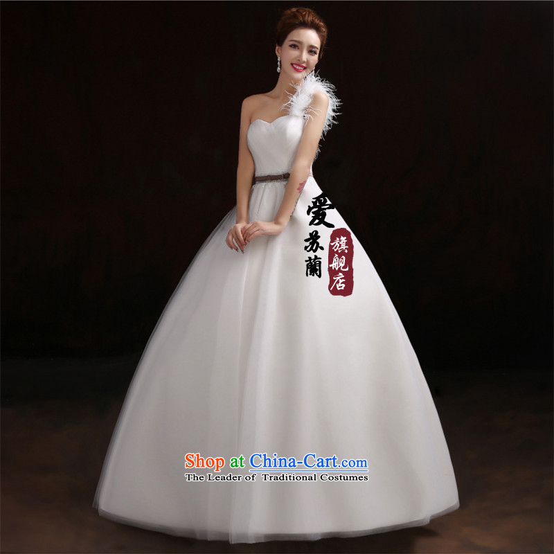 The bride wedding dresses 2015 new Korean Edition click Align the shoulder to graphics thin photography simple winter wedding white XXXL, love Su-lan , , , shopping on the Internet