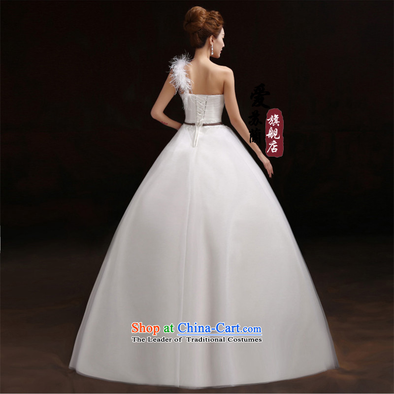 The bride wedding dresses 2015 new Korean Edition click Align the shoulder to graphics thin photography simple winter wedding white XXXL, love Su-lan , , , shopping on the Internet
