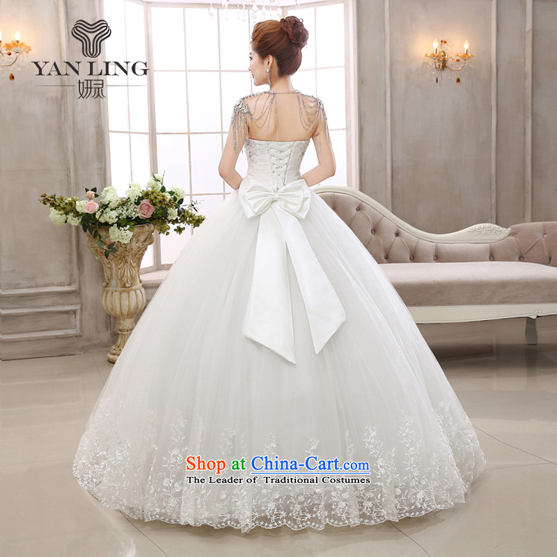 Diamond Jewelry chest anointed bridal Korean wedding dresses to align the new 2015 strap butterfly yarn HS409 marriage White M, Charlene Choi spirit has been pressed shopping on the Internet