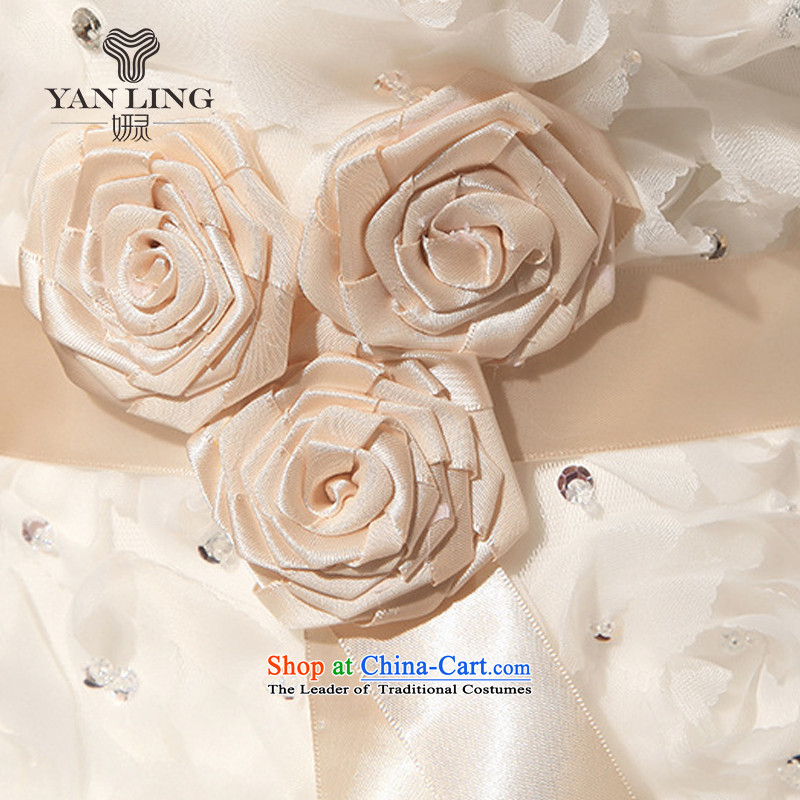 2015 new anointed Chest Flower knee sister bridesmaid small dress short skirt LF112 white , L, Charlene Choi spirit has been pressed shopping on the Internet
