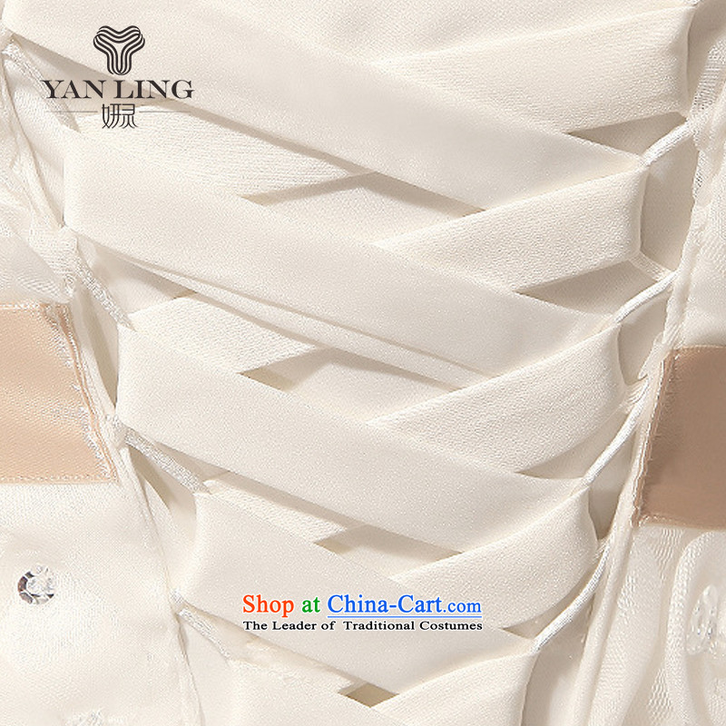 2015 new anointed Chest Flower knee sister bridesmaid small dress short skirt LF112 white , L, Charlene Choi spirit has been pressed shopping on the Internet