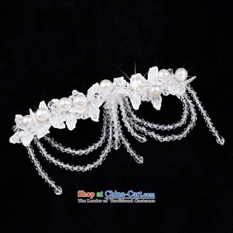 The Friends of Korean brides Head Ornaments crystal edging head ornaments of international marriage yarn accessories jewelry white, blue-yi (LANYI) , , , shopping on the Internet