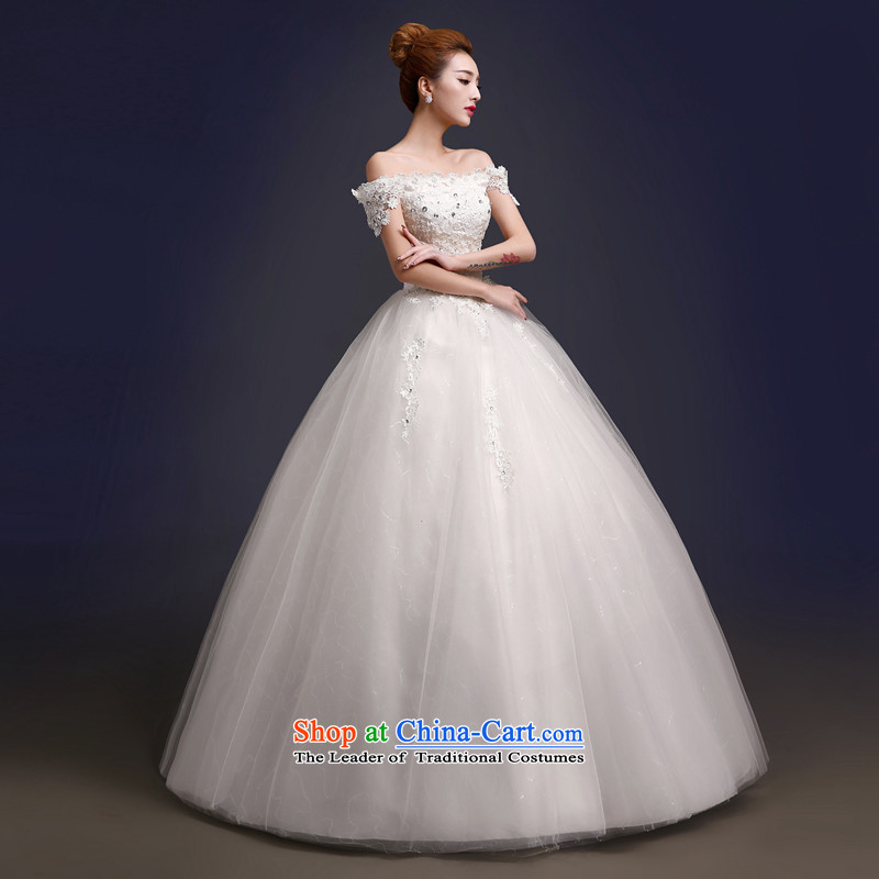 The color is new_ 2015 autumn and winter stylish Korean word shoulder bags shoulder straps to align the bride Sau San video thin wedding dresses white white high-end to pro-contact customer service MM