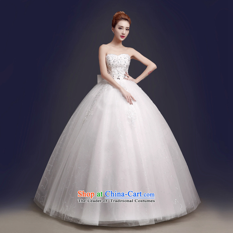 The color is Windsor autumn and winter 2015 Korean Bridal Fashion white strap Lace Embroidery diamond bon bon skirt dress chest to wipe the white wedding White XL, yet she has been pressed state color shopping on the Internet