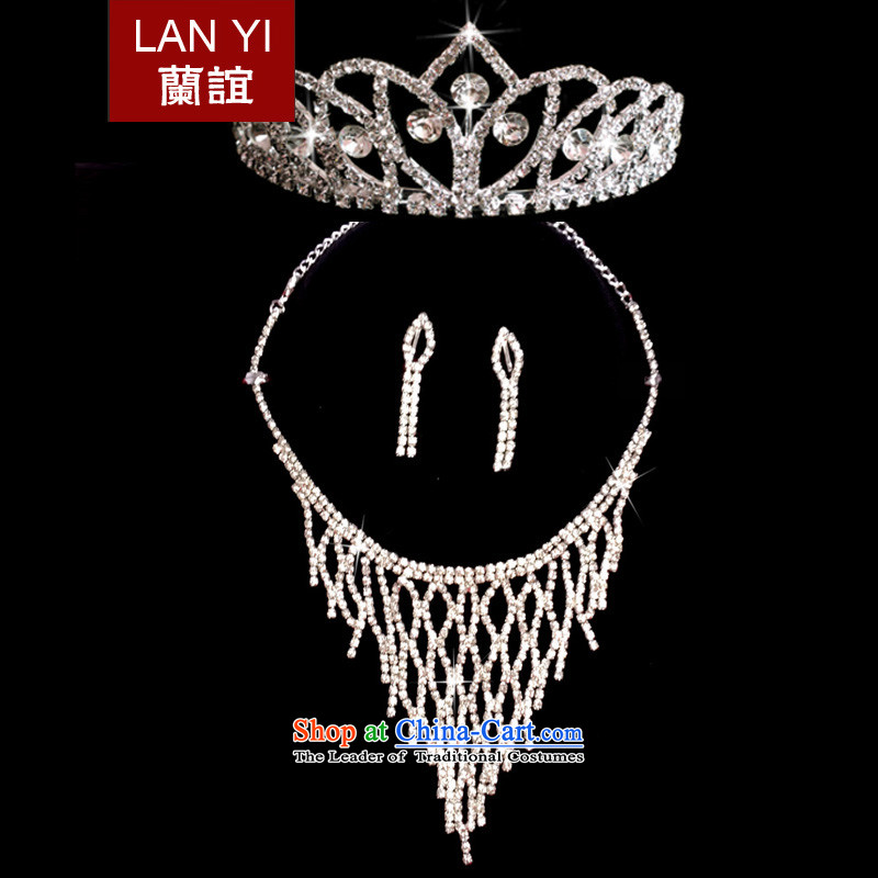 The Friends of the bride wedding dresses accessories Korean water drilling head ornaments necklace bride crown earrings three piece jewelry marriages accessory kits
