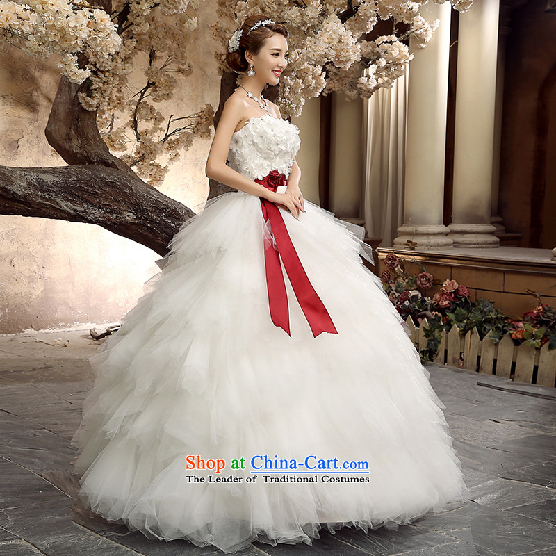 Talk to Her Wedding Dress 2015 new wiping the chest to straighten the princess won version thin wedding bride out of white tailored, whisper to Madame shopping on the Internet has been pressed.
